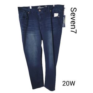 Seven7 Plus Jeans 20W High Rise Curvy Stretch Slimmer Blue Denim Jeans 20W NWT